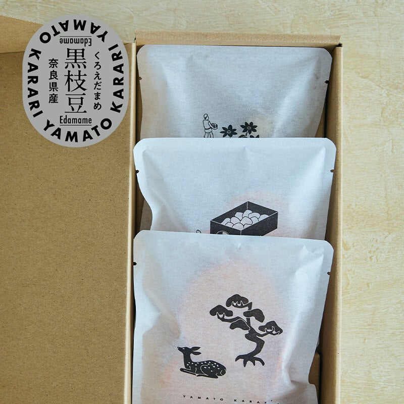 やまと果らり 黒枝豆チップス 3袋（箱入り）